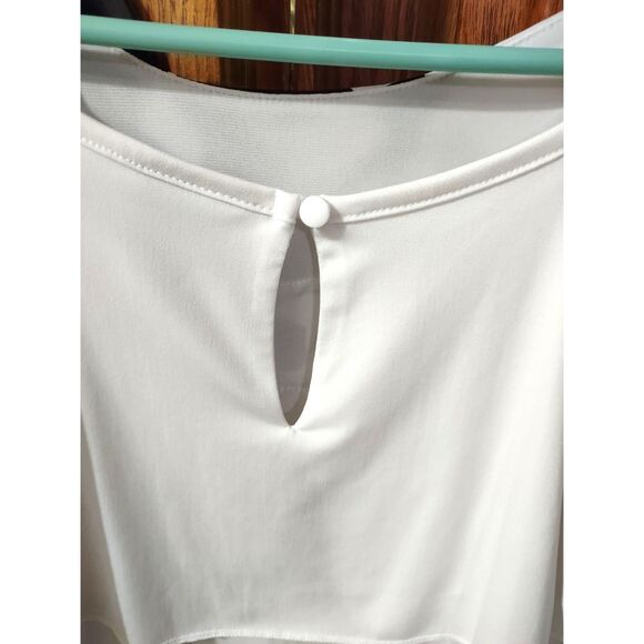 Worthington Woman's Classic Floral Ruffle Tiered Spagetti Strap Blouse - Picture 6 of 6